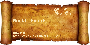 Mertl Henrik névjegykártya